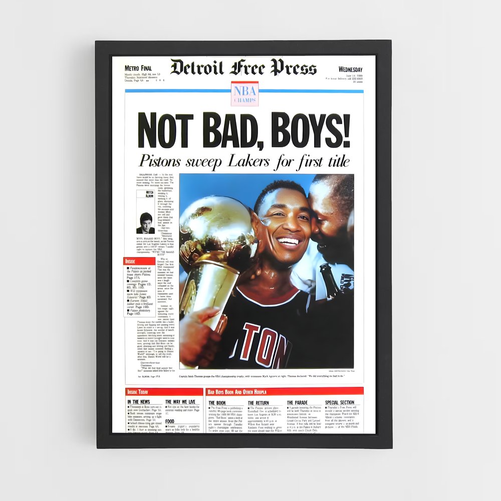 Poster Le Champion des Pistons – affiche Basketball (vue 2)